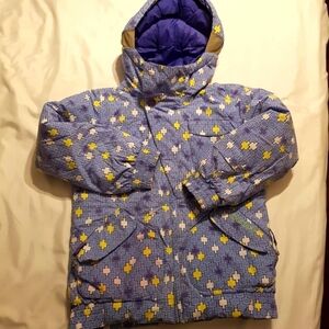 Burton girls 10/12 Large purple, yellow & white warm winter jacket